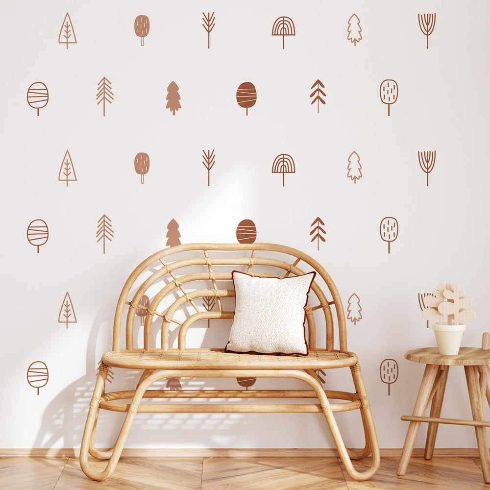 QUCHENG Boho wall stickers bird motif enhances whimsy on closet or cabinet.