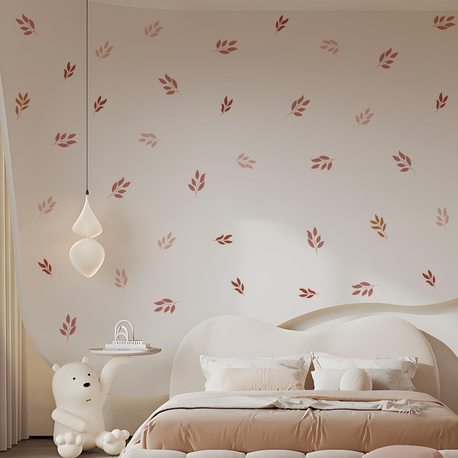 QUCHENG Boho wall stickers flowers rainbow design brighten walls for imaginative play.