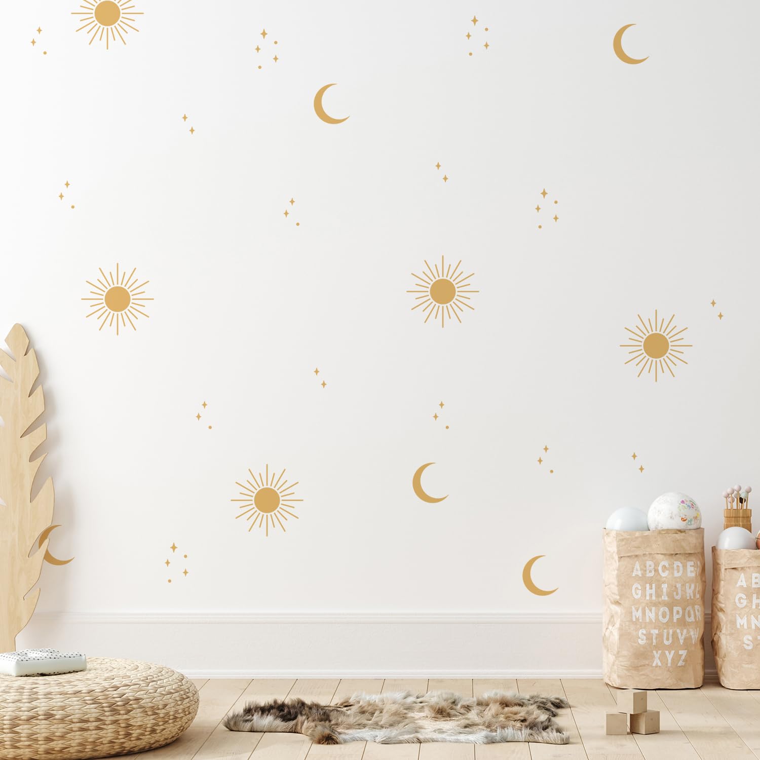 QUCHENG boho wall stickers rainbow design brightens play areas and study corners