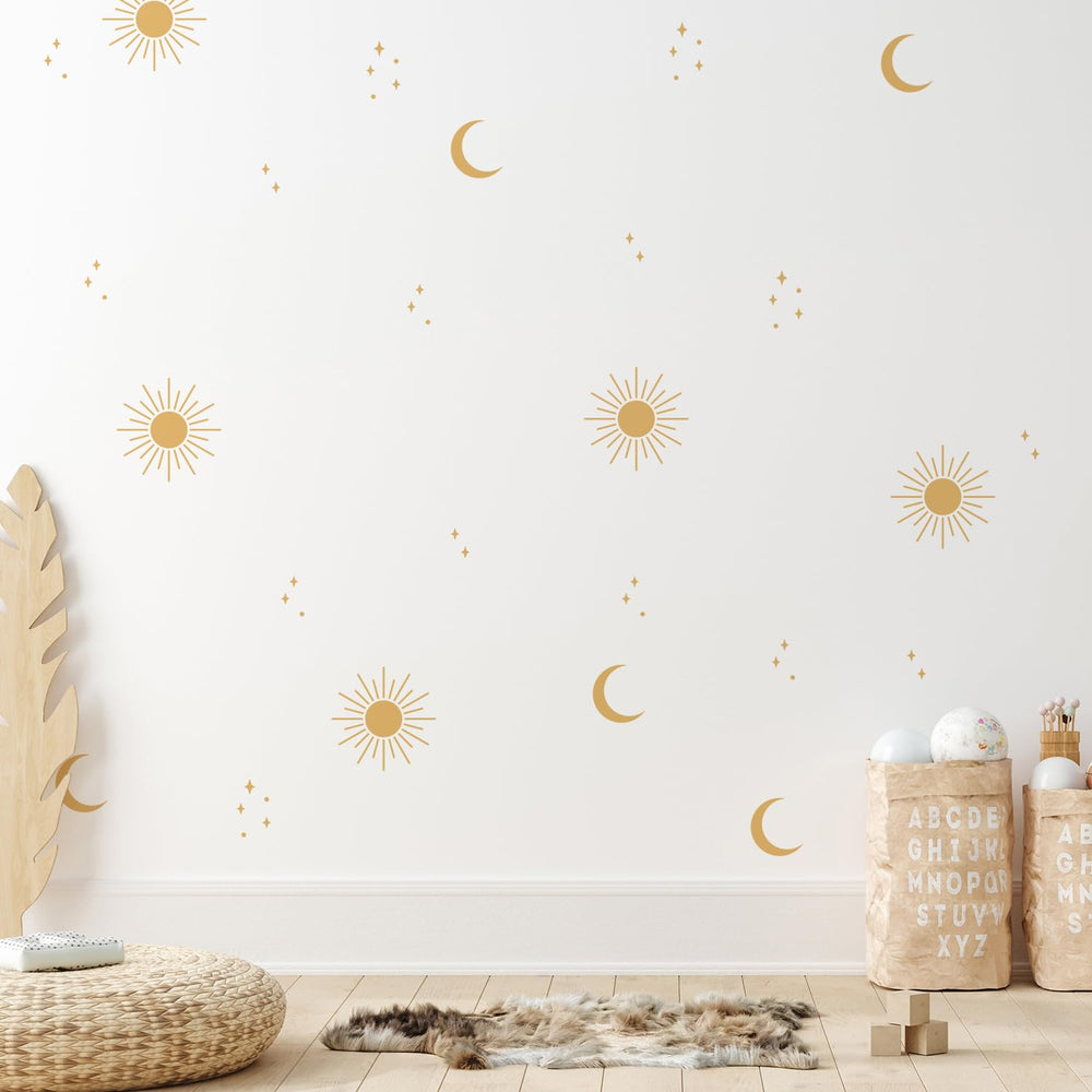QUCHENG boho wall stickers rainbow design brightens play areas and study corners