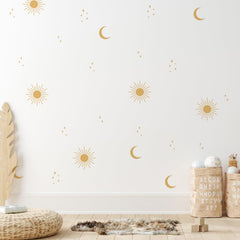 QUCHENG boho wall stickers rainbow design brightens play areas and study corners