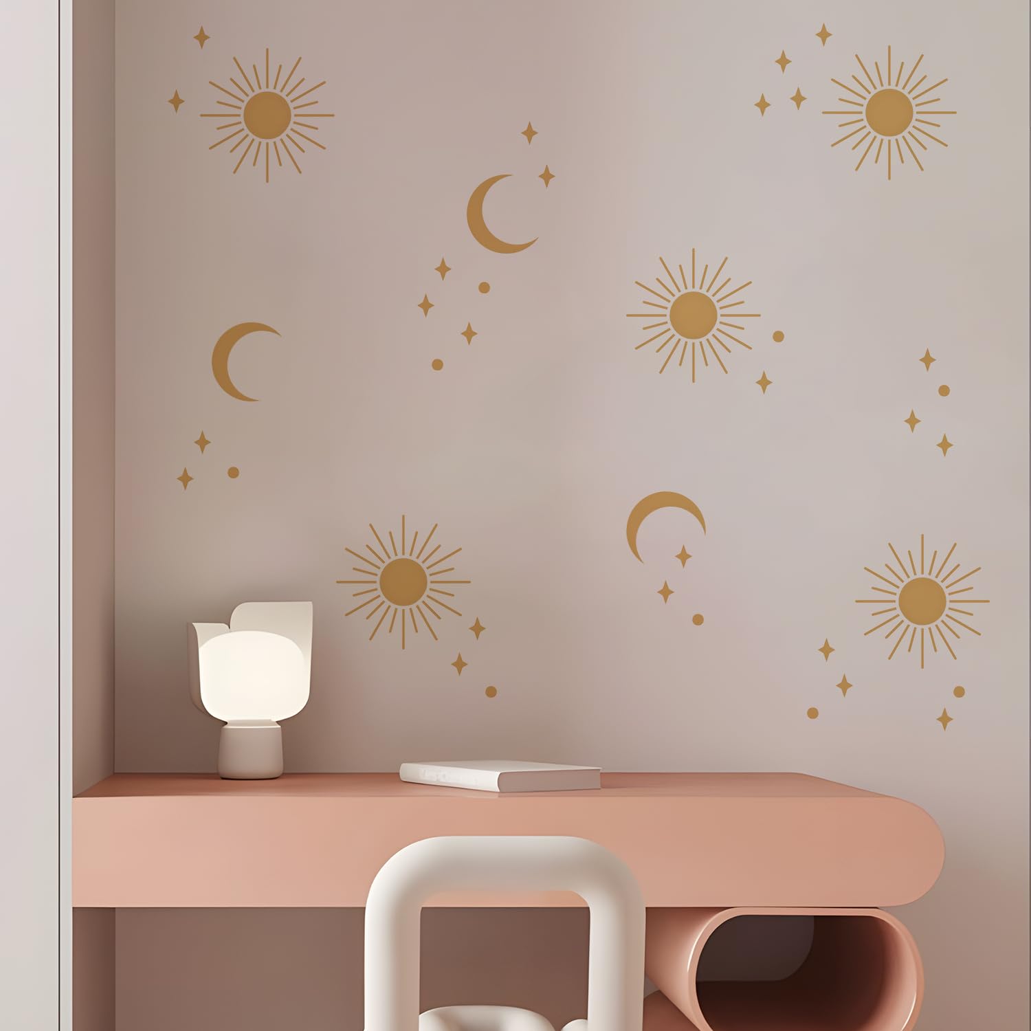 QUCHENG boho wall stickers sun motif adds cheerful warmth to walls