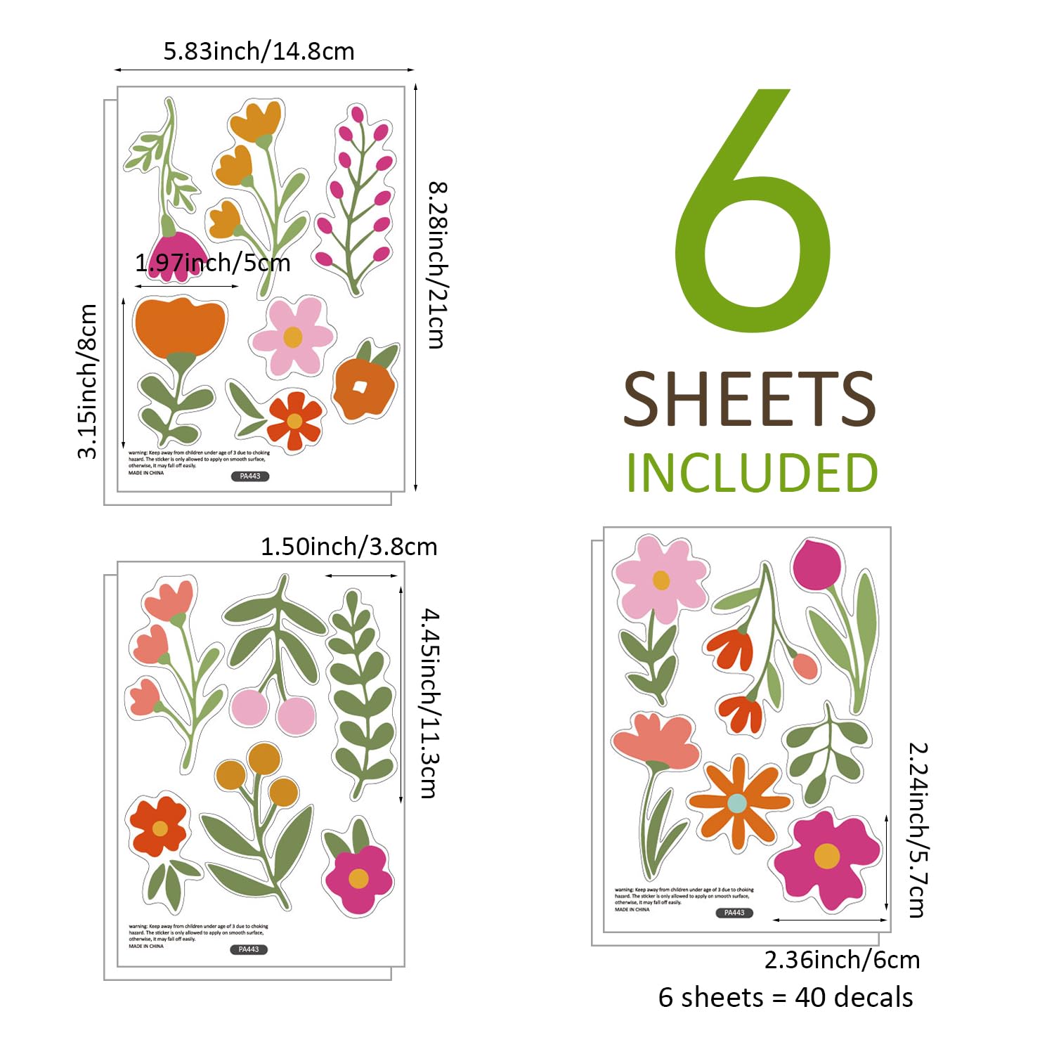 QUCHENG Boho warm-tone stickers provide cozy color accents for bedrooms and playrooms