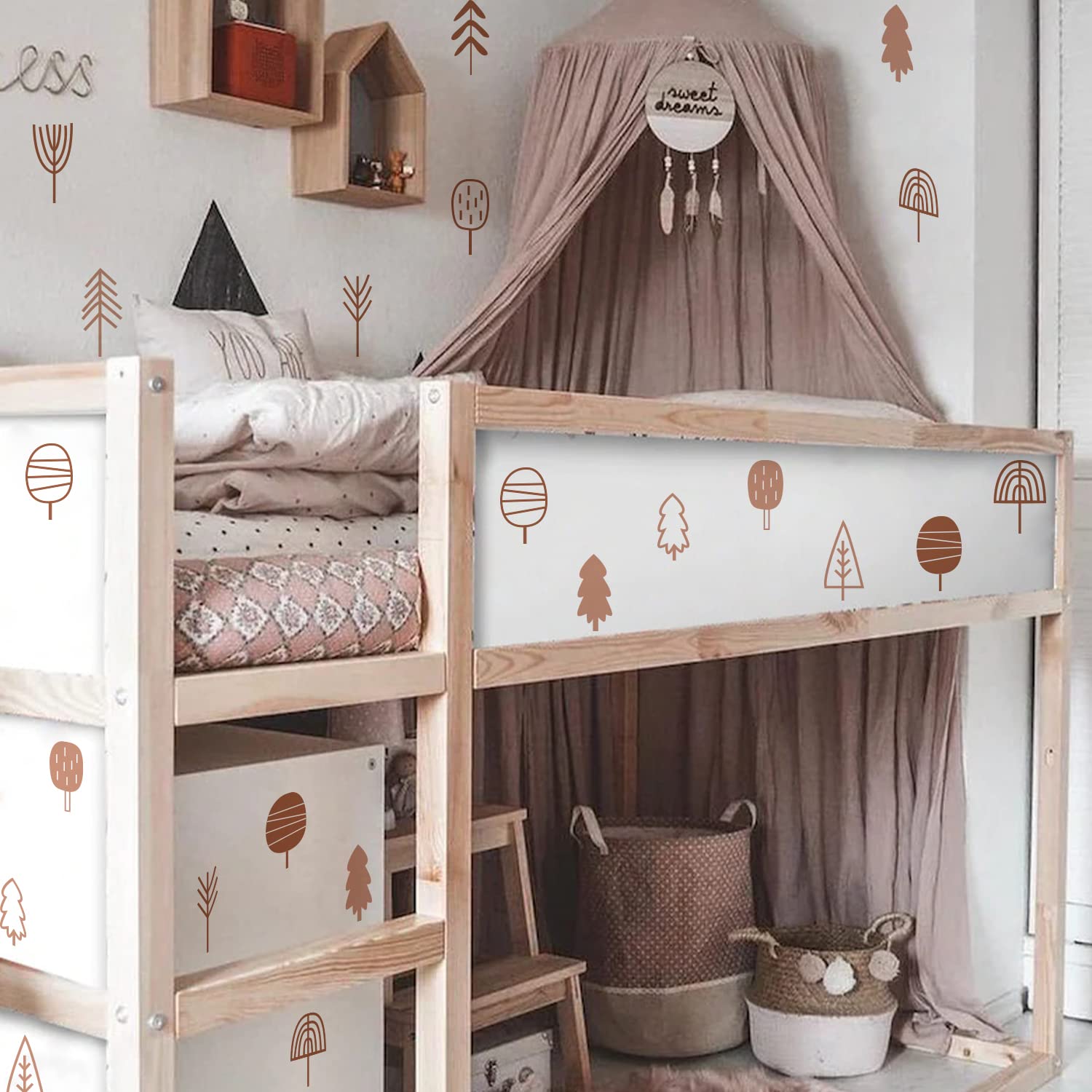 QUCHENG Boho wall stickers window decal for translucent decorative touch.