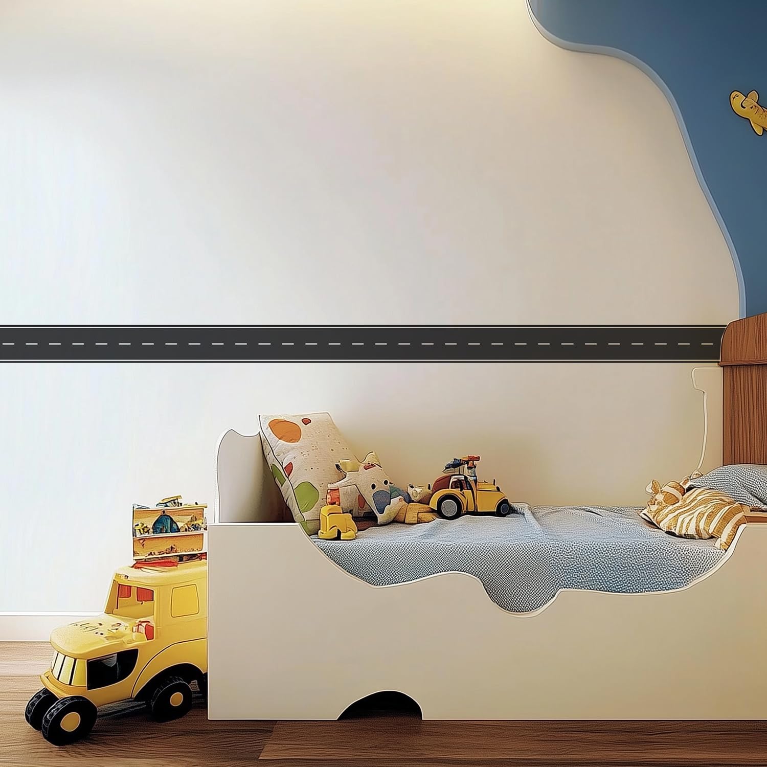 QUCHENG car-road wall sticker set for storefront, cafe, or mall decor