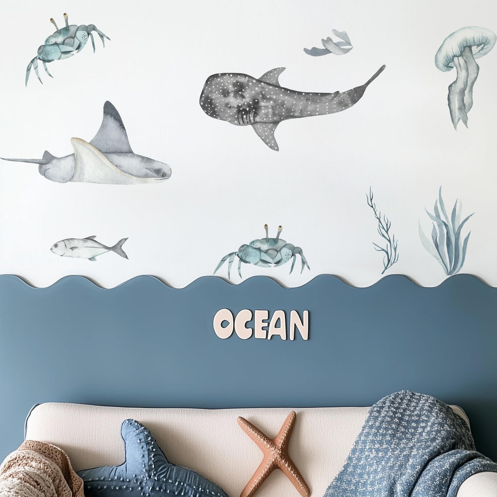 QUCHENG Ocean wall decals mixed-designs—custom ocean panorama option