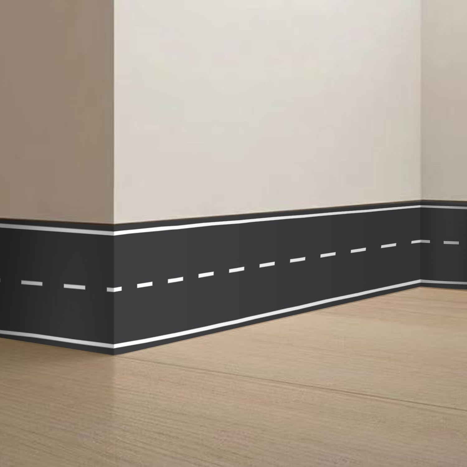 QUCHENG wall-border road stickers bedroom add playful roads for imaginative play