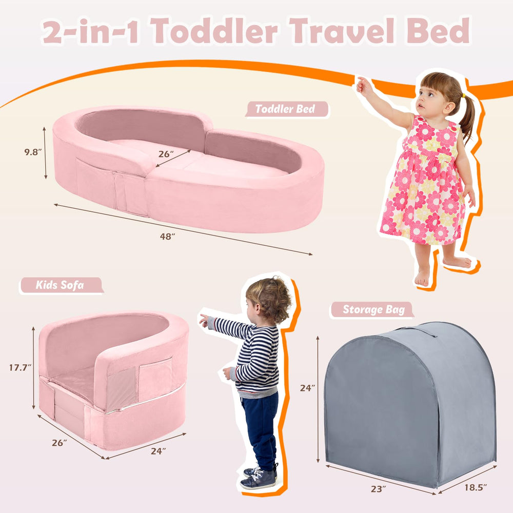 QUCHI toddler travel bed washable cover keeps playtime clean and fresh