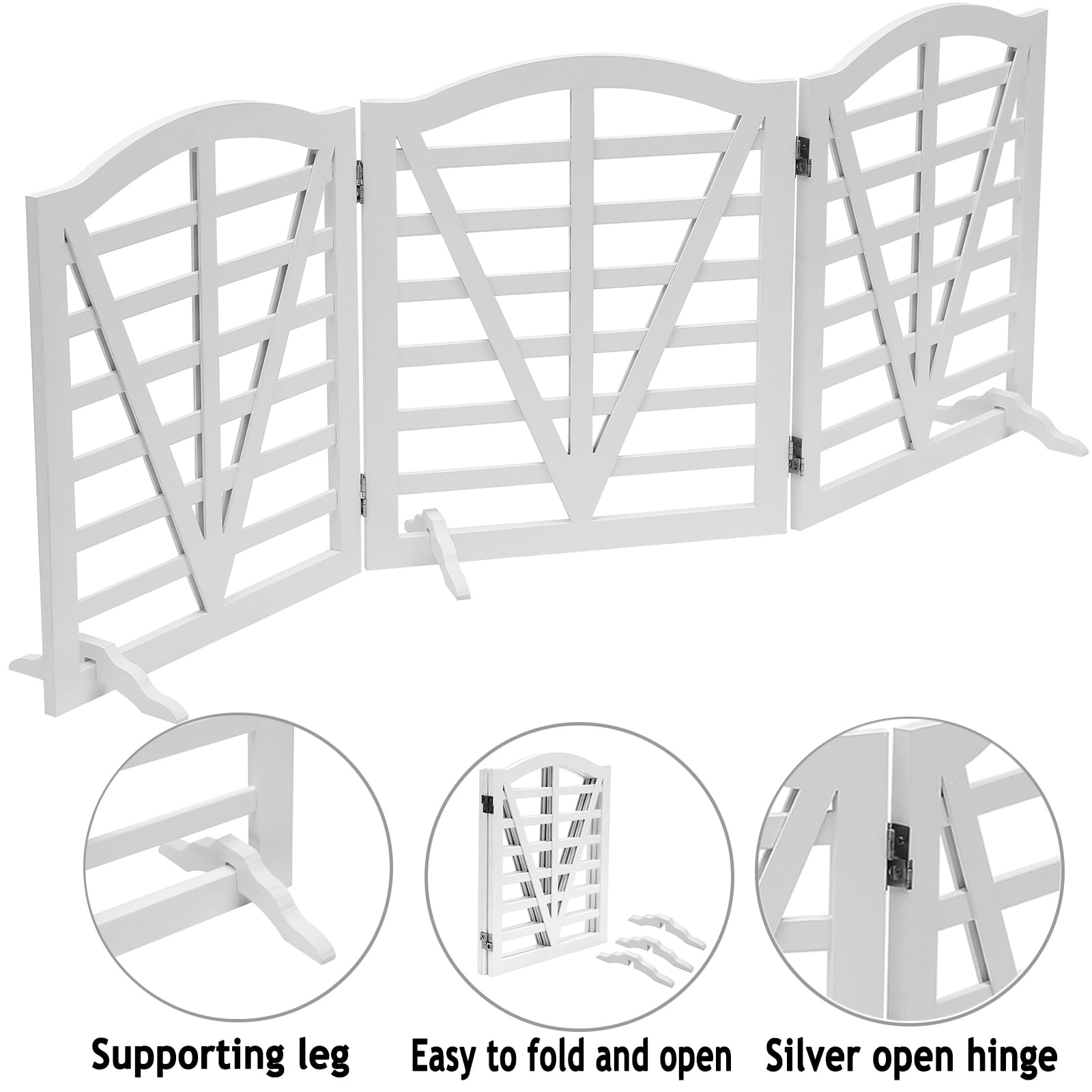 QUCHRYO wooden dog gate in doorway, creates safe passage without wall damage.