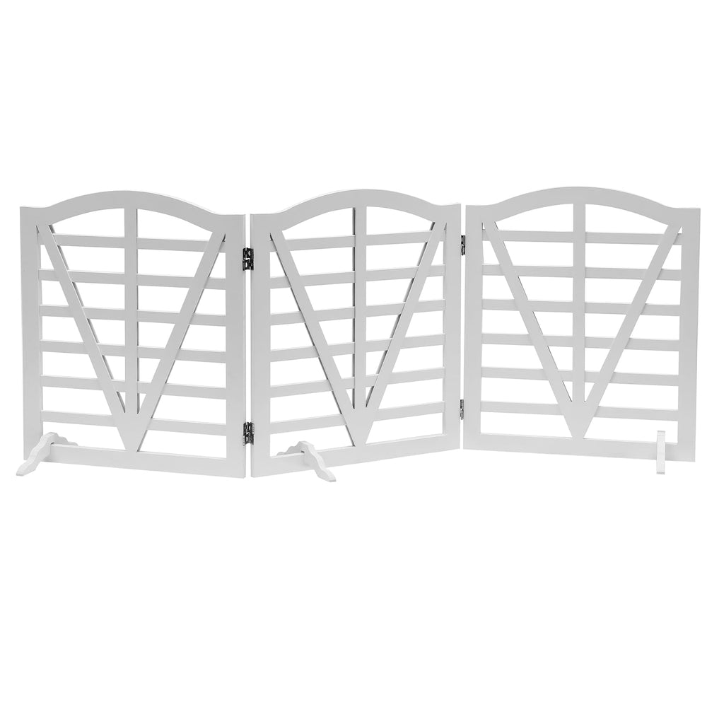 QUCHRYO wooden dog gate white finish, blends with modern interiors.