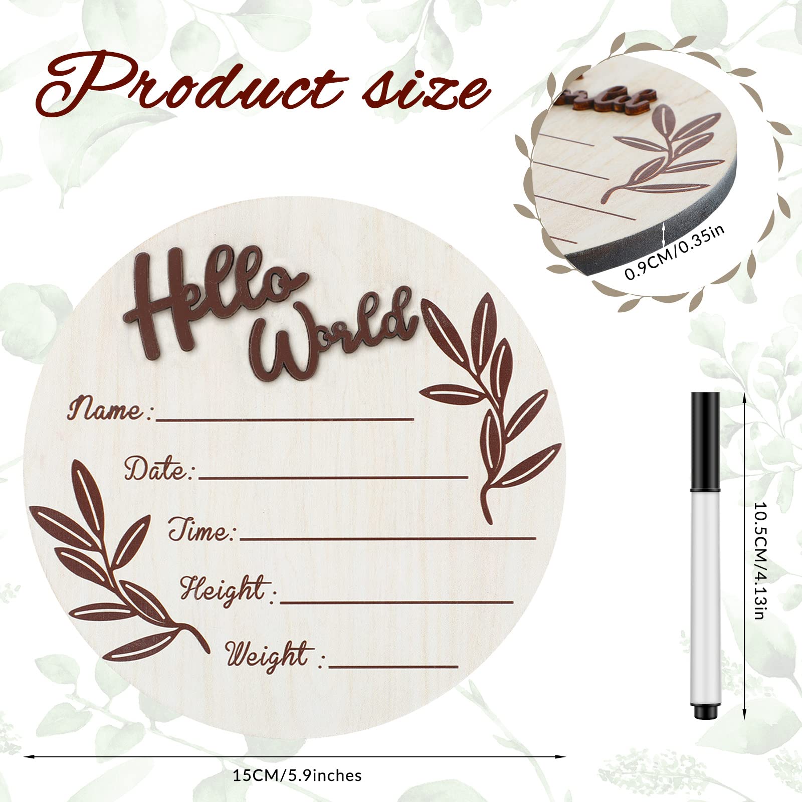 Queekay baby birth sign with marker pen for easy newborn detail recording