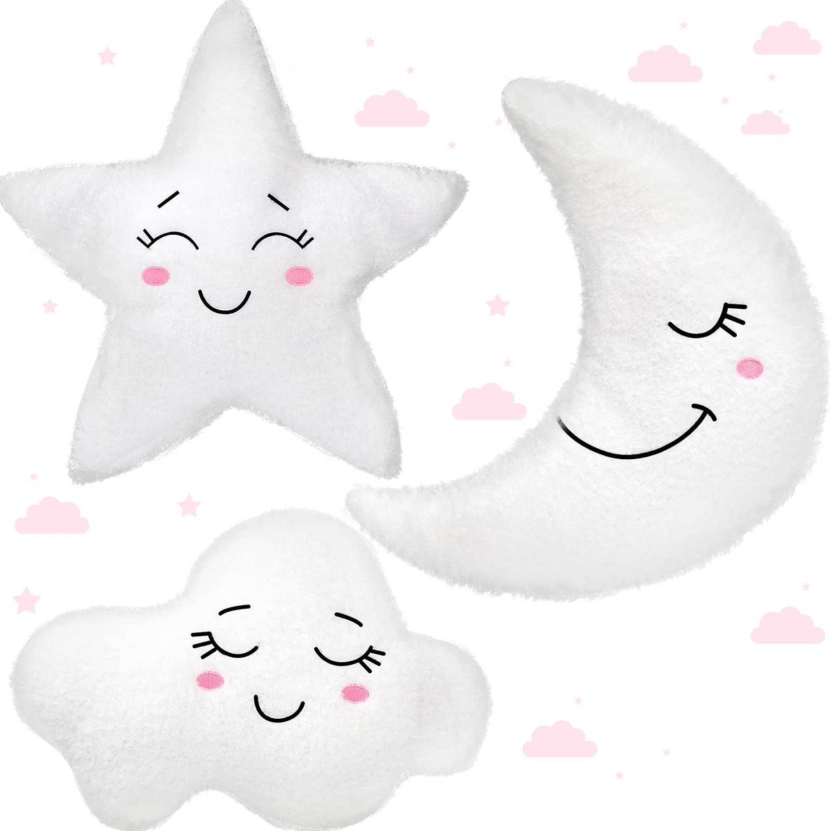 Queekay Moon Plush Pillow for cozy bedtime comfort.