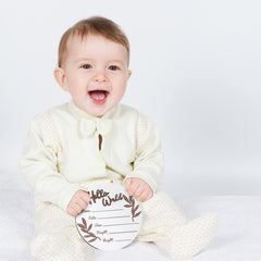 Queekay pine wood birth sign is sturdy and durable for long-term keepsake decor
