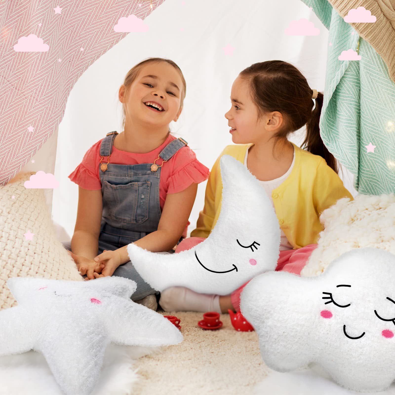 Queekay Star Pillow in a baby room offers gentle decor and cuddle.