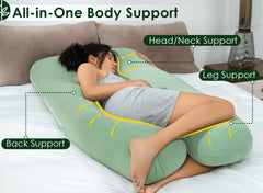 QUEEN ROSE buttery-soft maternity pillow providing back and belly comfort
