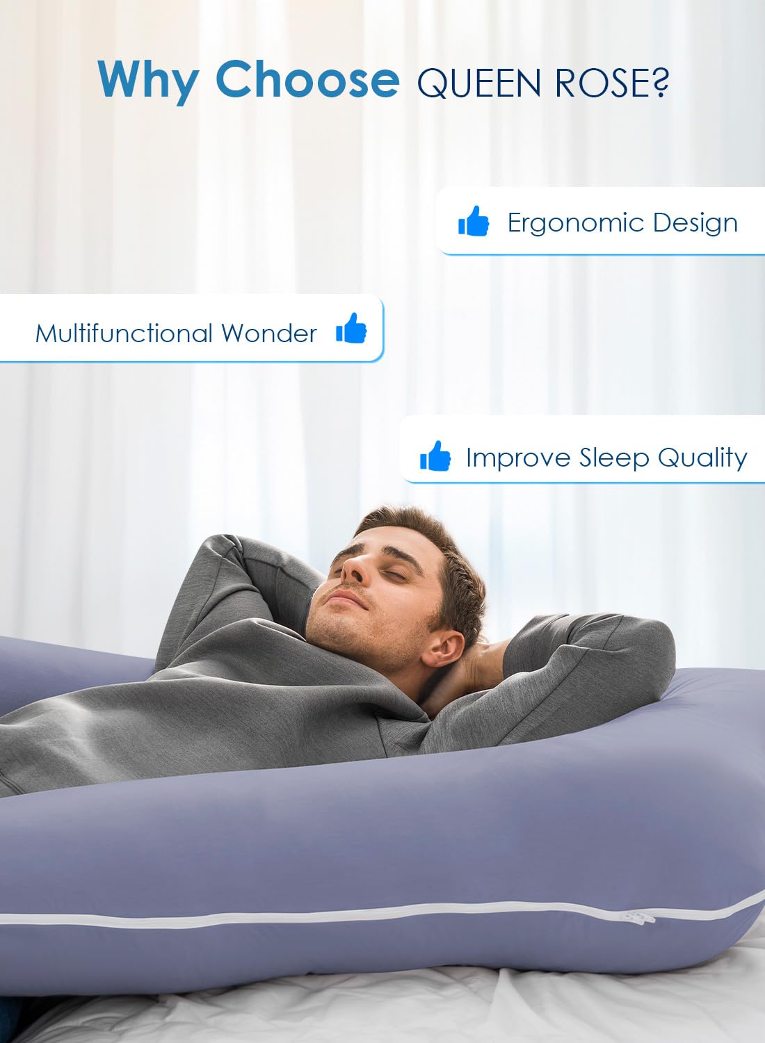QUEEN ROSE machine-washable cover offers easy cleaning after everyday use.
