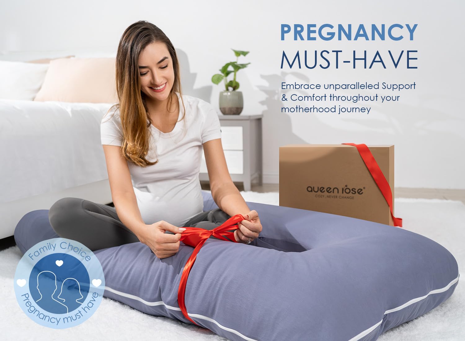 QUEEN ROSE machine-washable cover simplifies care and extends life.