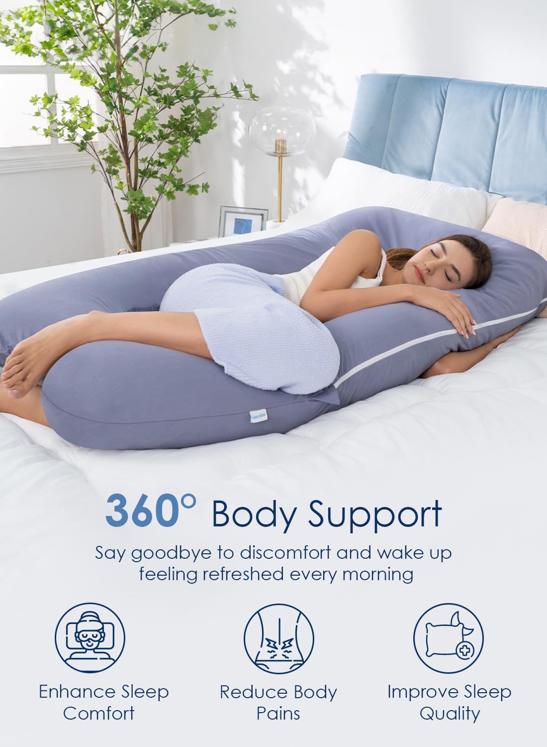 QUEEN ROSE silky blue cover shows breathable, soft-touch fabric.