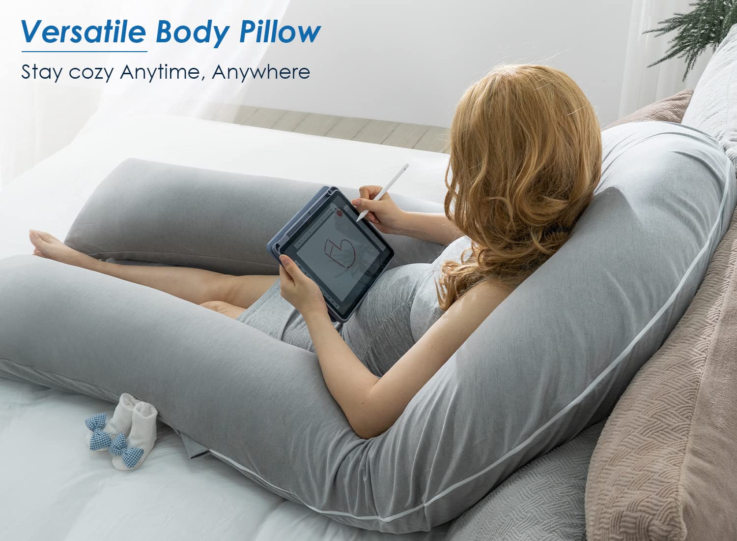 QUEEN ROSE pregnancy lounging setup ideal for resting and reading.