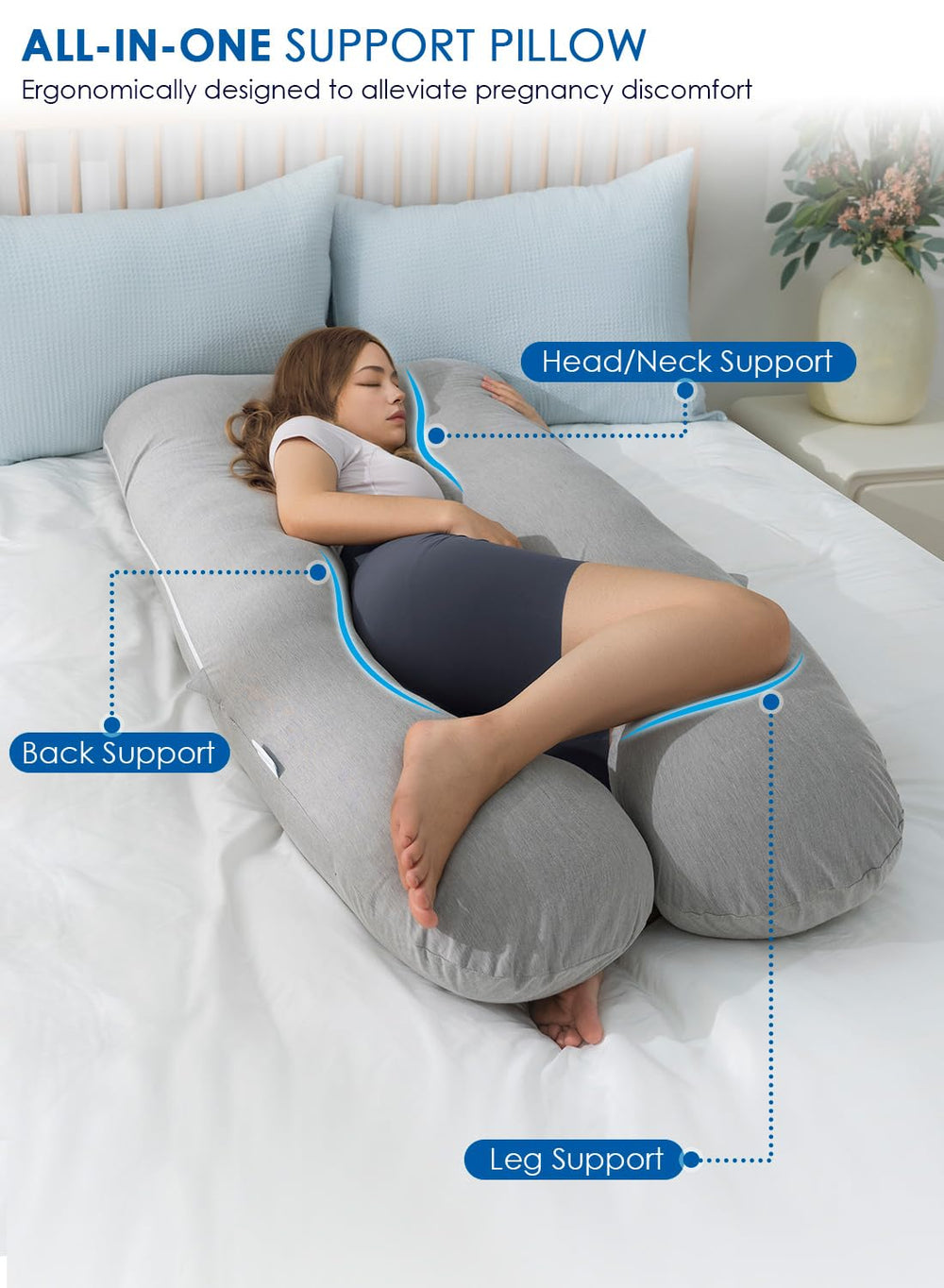 QUEEN ROSE cooling pillow promotes heat dissipation for cooler nights.