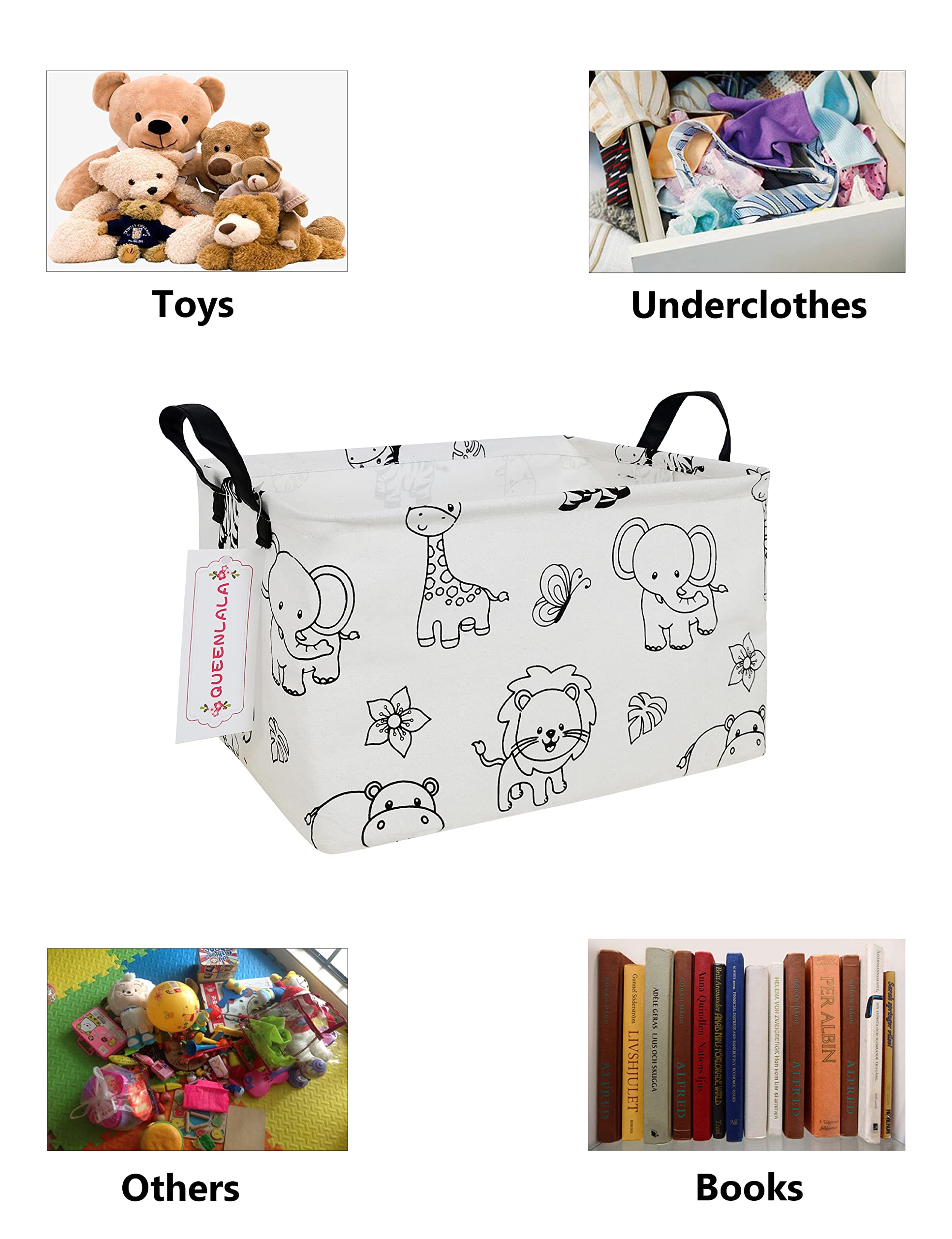 QUEENLALA nursery basket collapses flat to save space in small rooms.