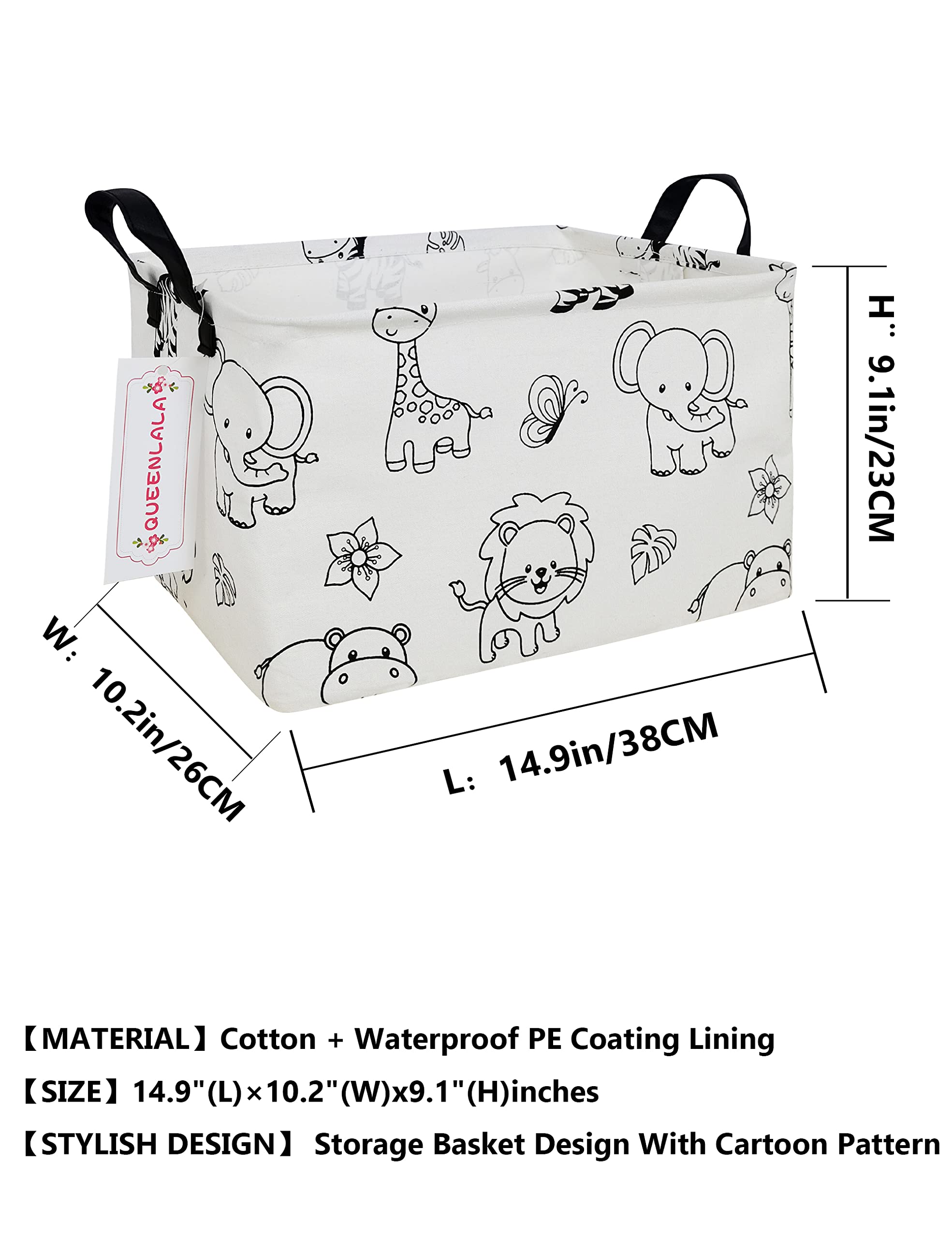 QUEENLALA Rec-Zoo storage bin keeps toys neatly organized for playtime.