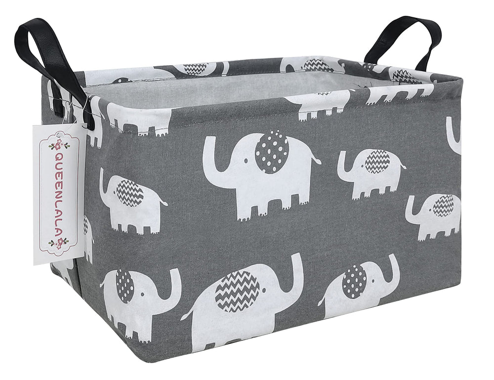 QUEENLALA rectangular laundry hamper folded flat for compact storage.