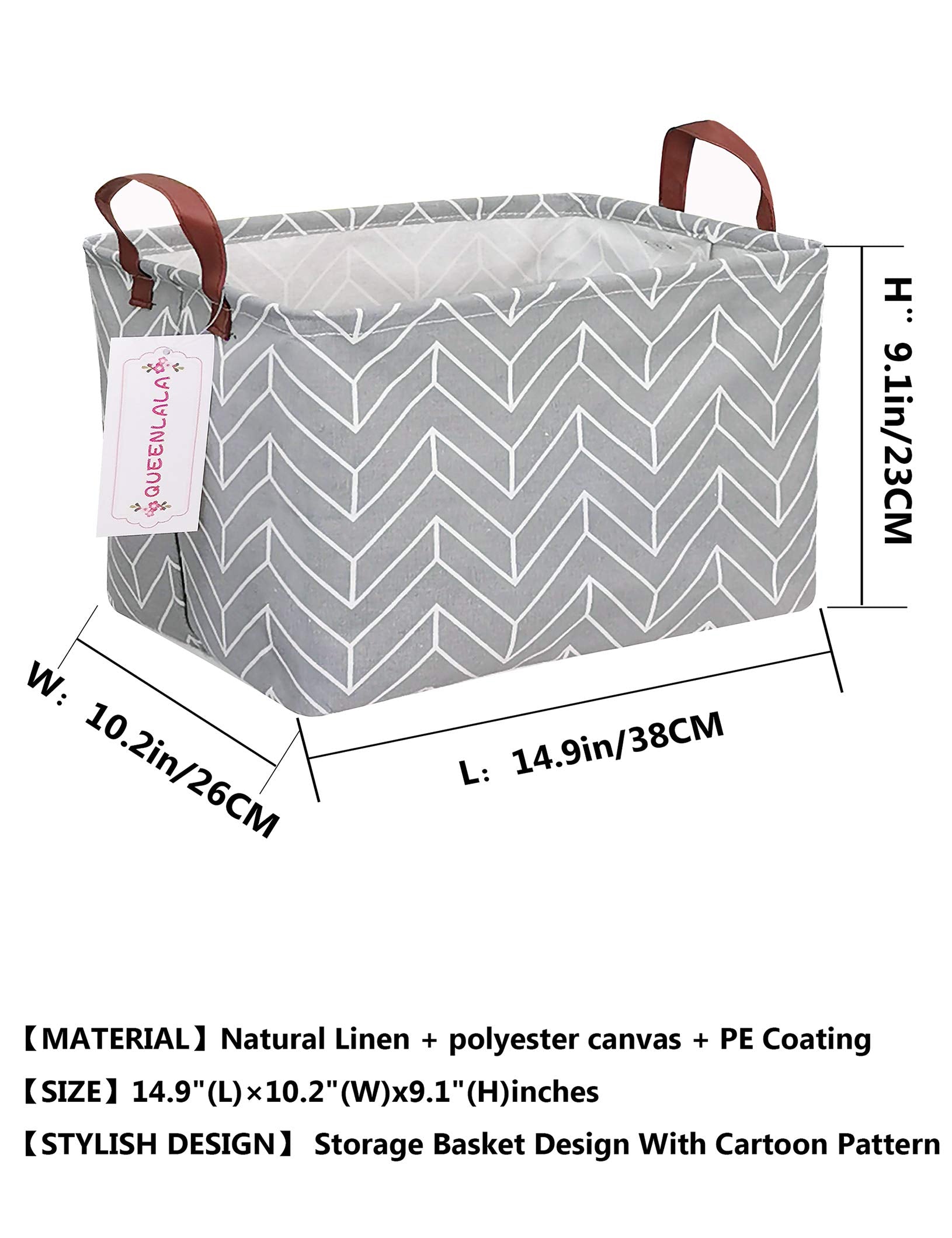 QUEENLALA rectangular laundry hamper folded for space-saving storage