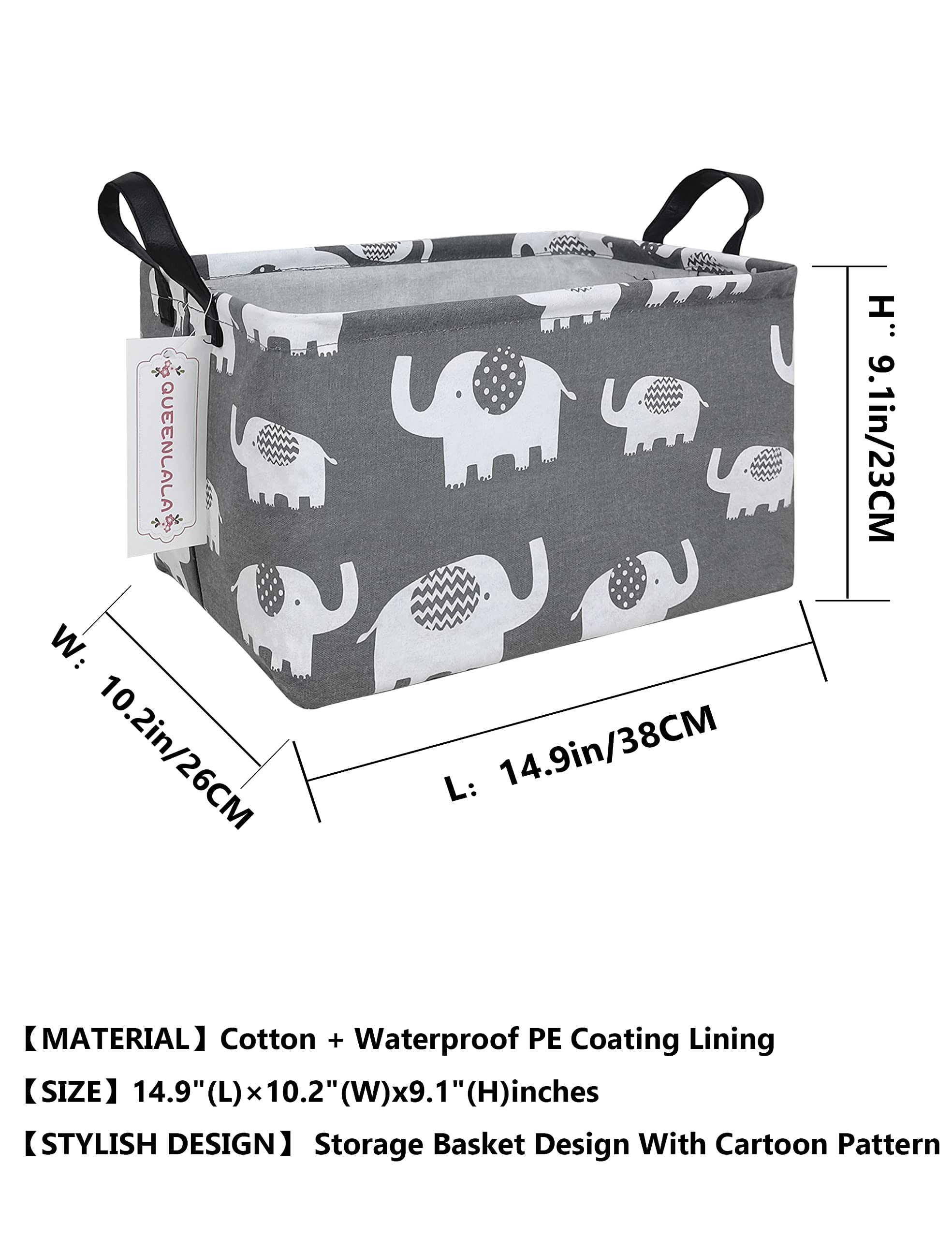 QUEENLALA rectangular laundry hamper with waterproof coating prevents leaks.