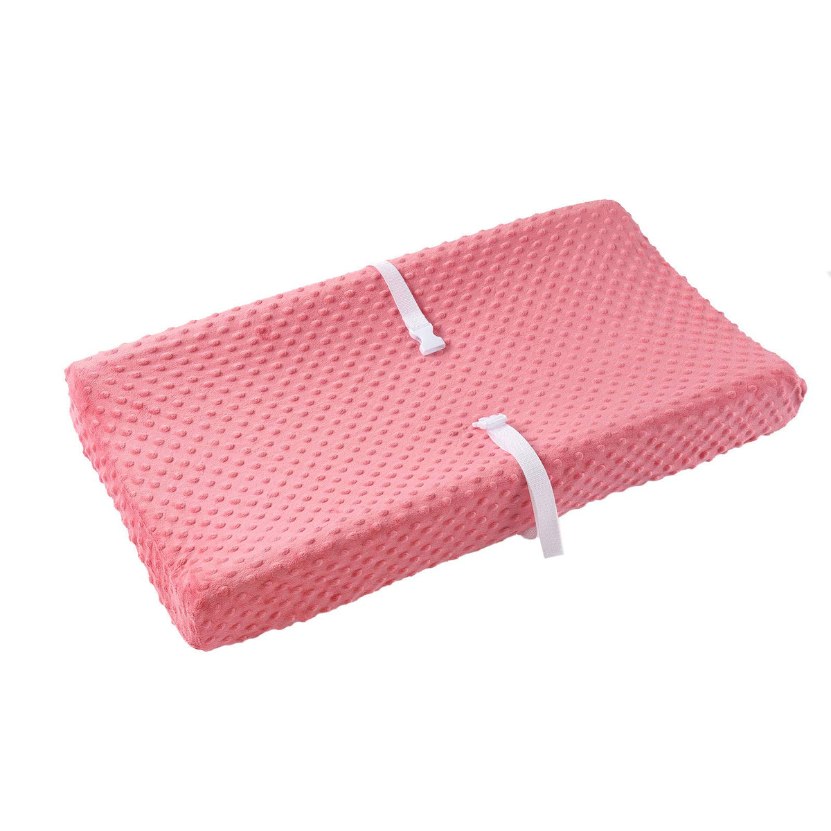 QUENESS strawberry red closeup shows ultra-soft fabric for baby's comfort during diaper changes.