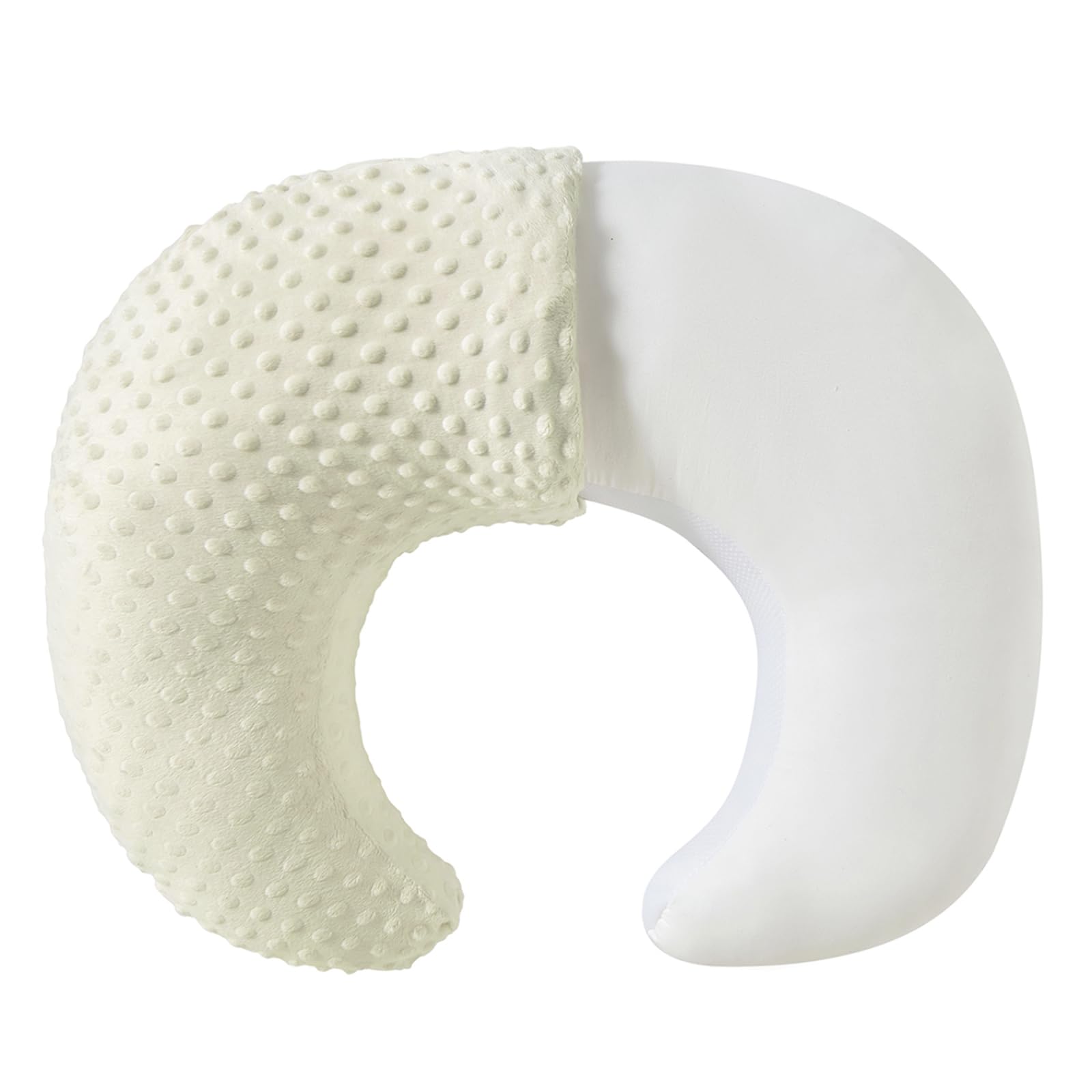 QUENESS extra large nursing pillow cream-yellow front view shows generous feeding support