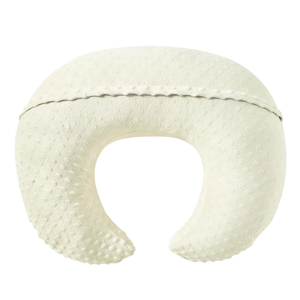QUENESS pillow demonstrates baby sitting position with secure support