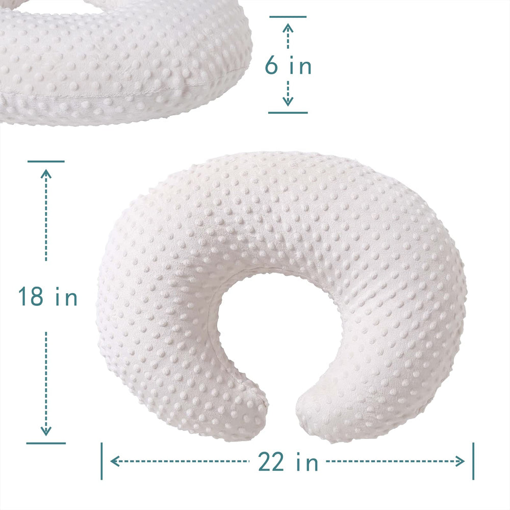 QUENESS Nursing Pillow beige baby seated learning setup promotes balance.