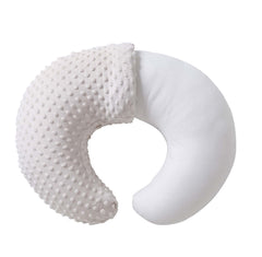 QUENESS Nursing Pillow beige full setup shows spacious design for comfortable feeding.