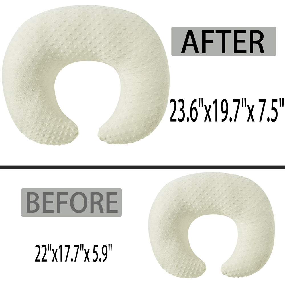 QUENESS nursing pillow cover removable zipper close-up for easy cleaning