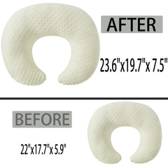 QUENESS nursing pillow cover removable zipper close-up for easy cleaning