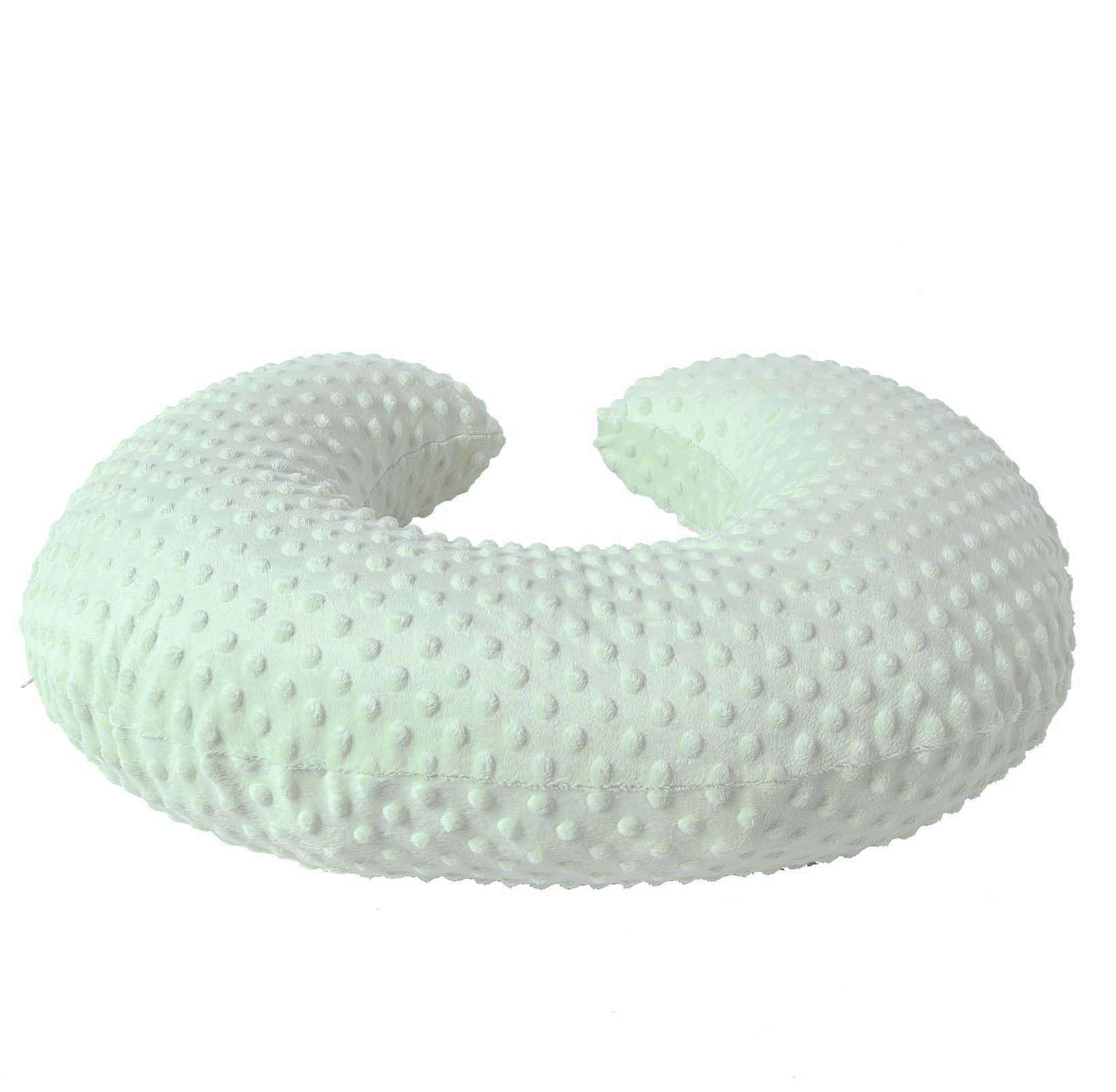 QUENESS nursing pillow green dimples-detail emphasizes baby safety and secure posture.
