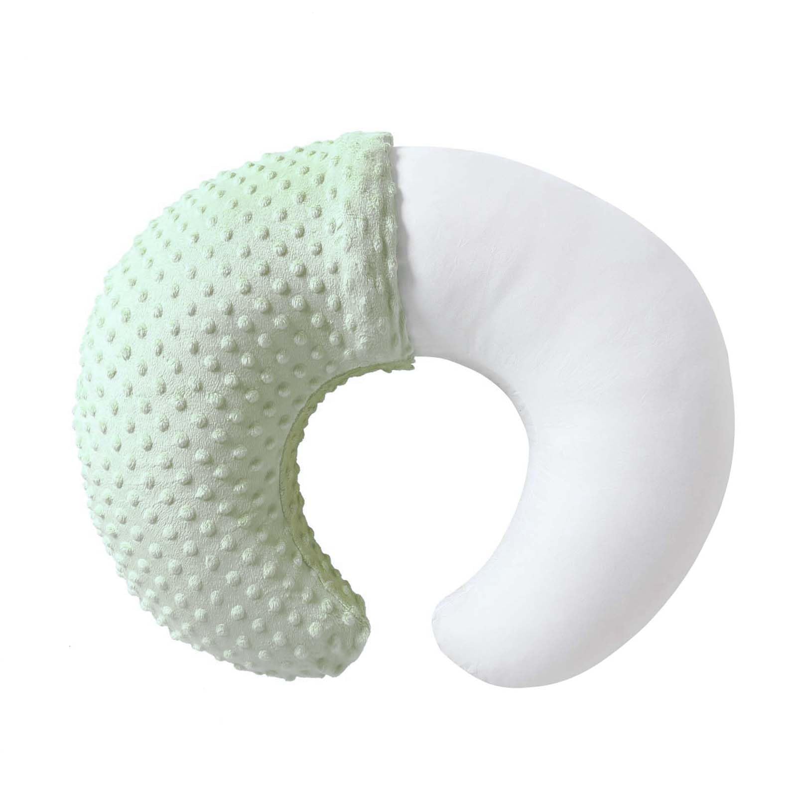 QUENESS nursing pillow green full-view shows ergonomic support for comfortable feeding.