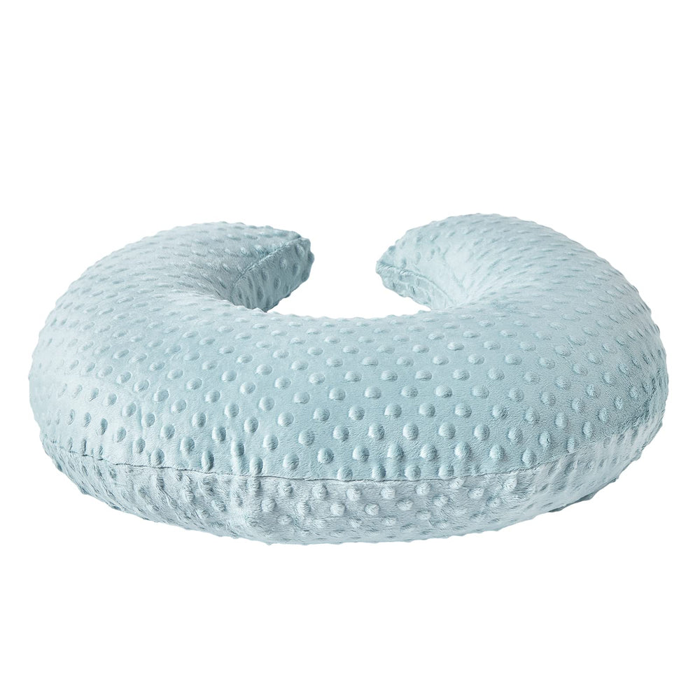 QUENESS Nursing Pillow machine-washable-cover illustrates simple cleanup after meals and spills