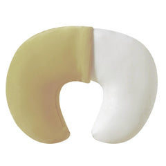 QUENESS nursing pillow on lap during feeding for arm-relief and comfort.