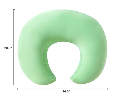 QUENESS nursing pillow green cover supports safe baby sit-up practice