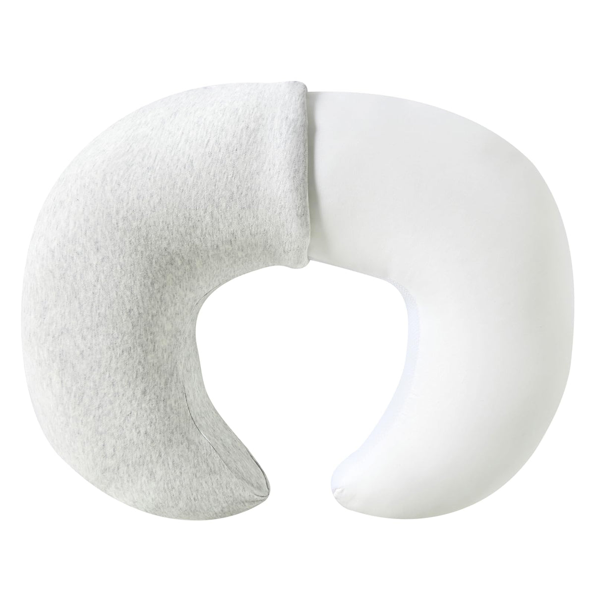 QUENESS nursing pillow with removable light-grey cover offers soft, breathable comfort for feeding