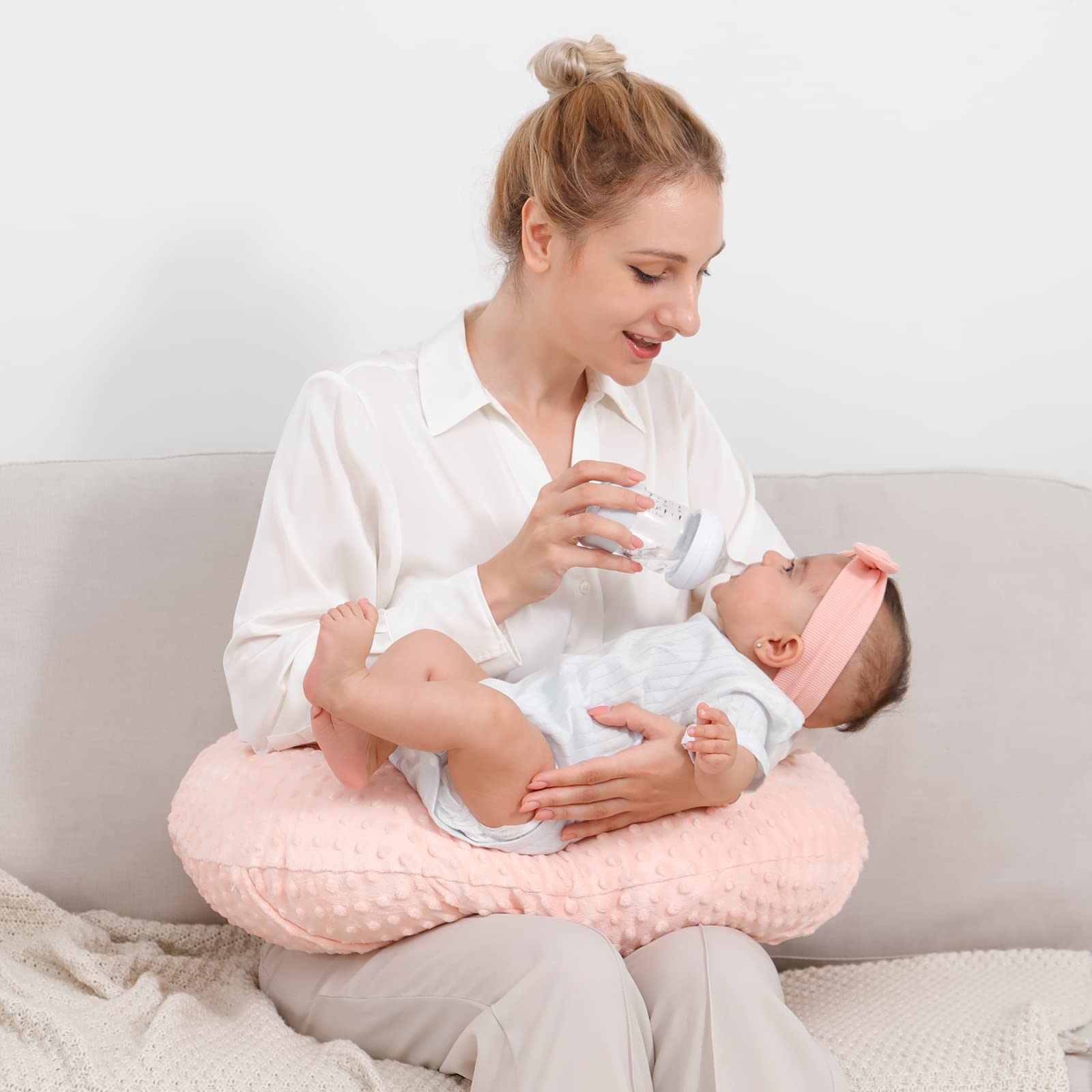 QUENESS nursing pillow size upgrade suits growing babies for longer use.