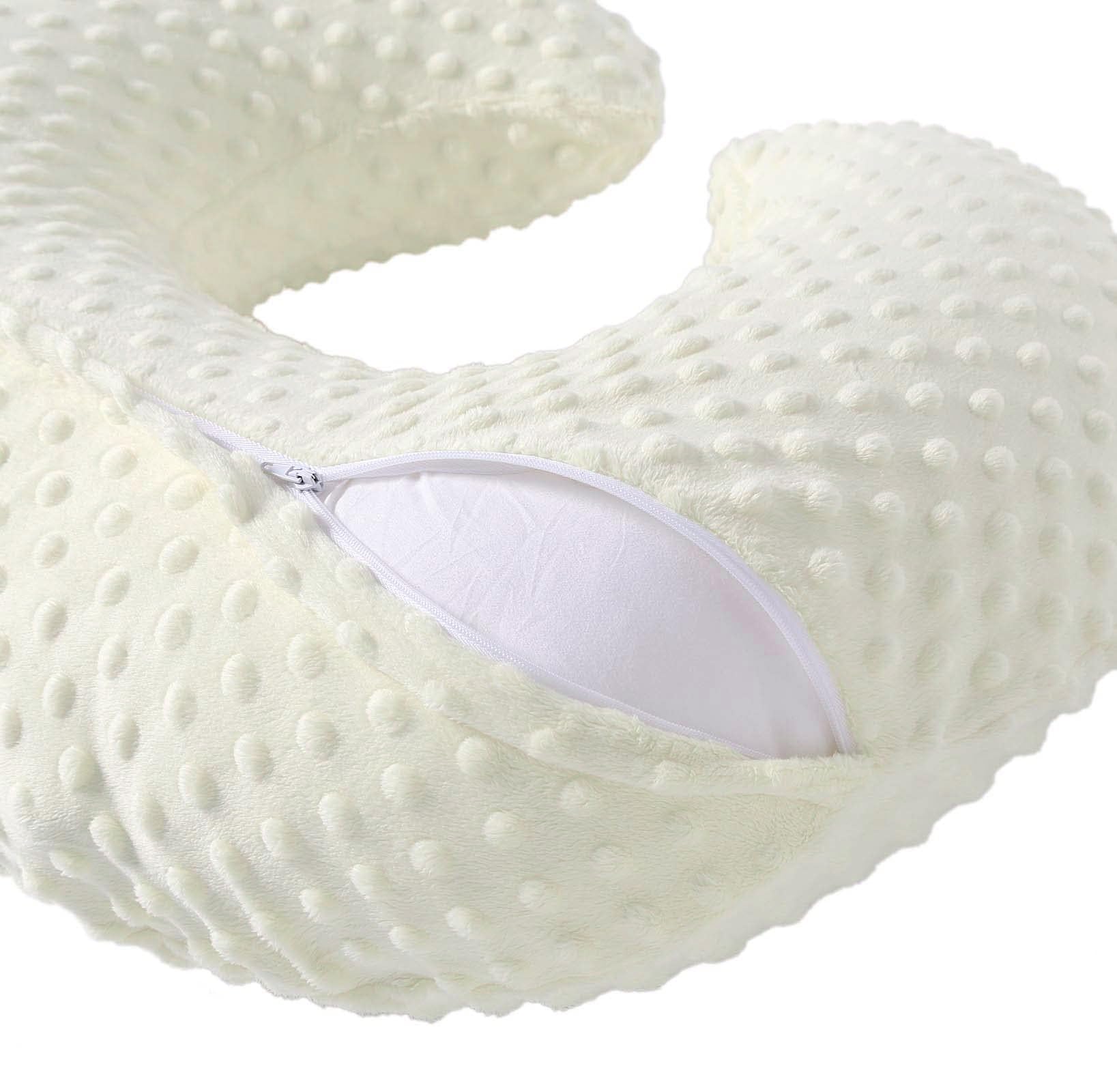 QUENESS nursing pillow Tender Yellow removable cover for easy cleaning.