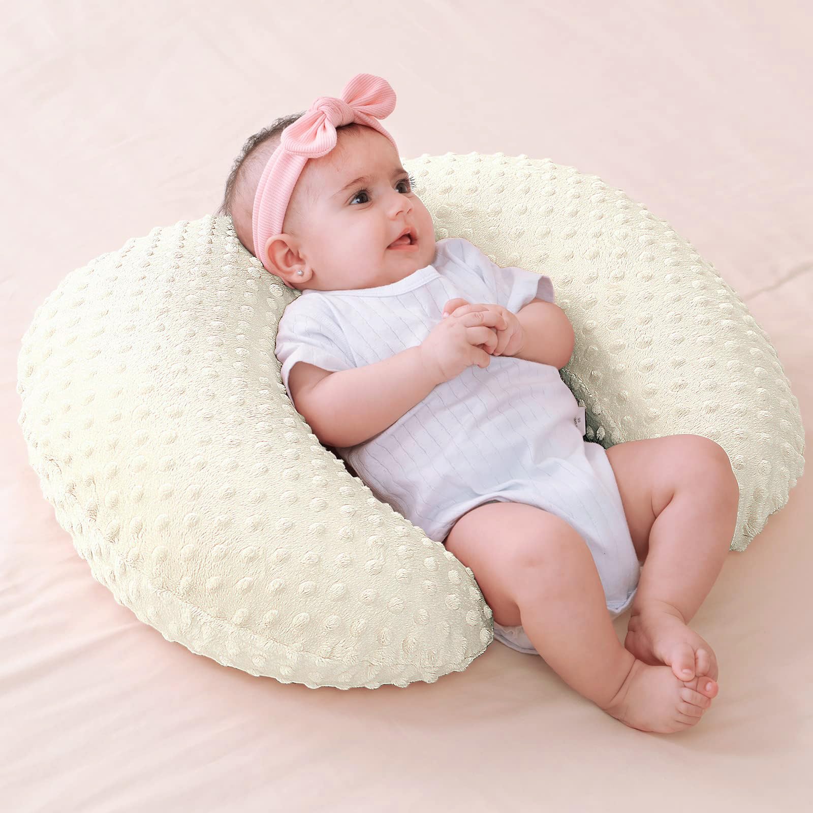 QUENESS nursing pillow Tender Yellow tummy-time support for babies.