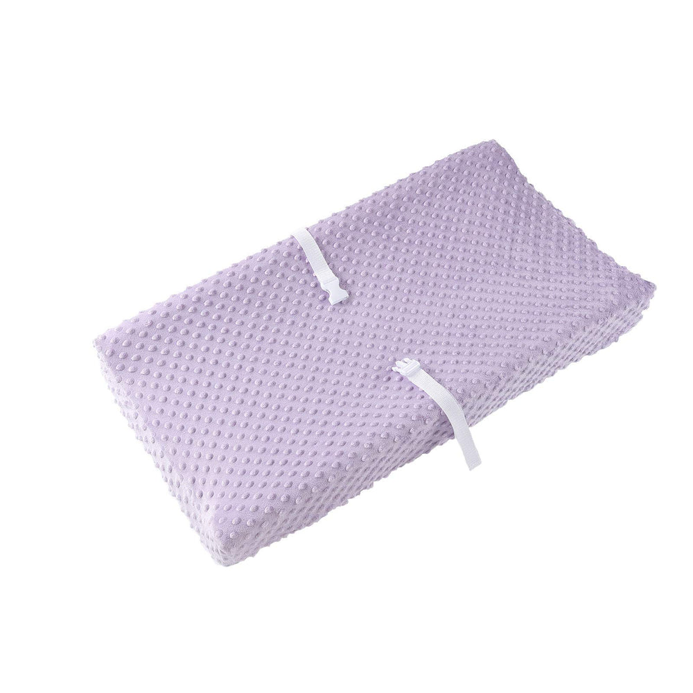 QUENESS Orchid fabric close-up, ultra-soft minky dot for gentle diaper changes