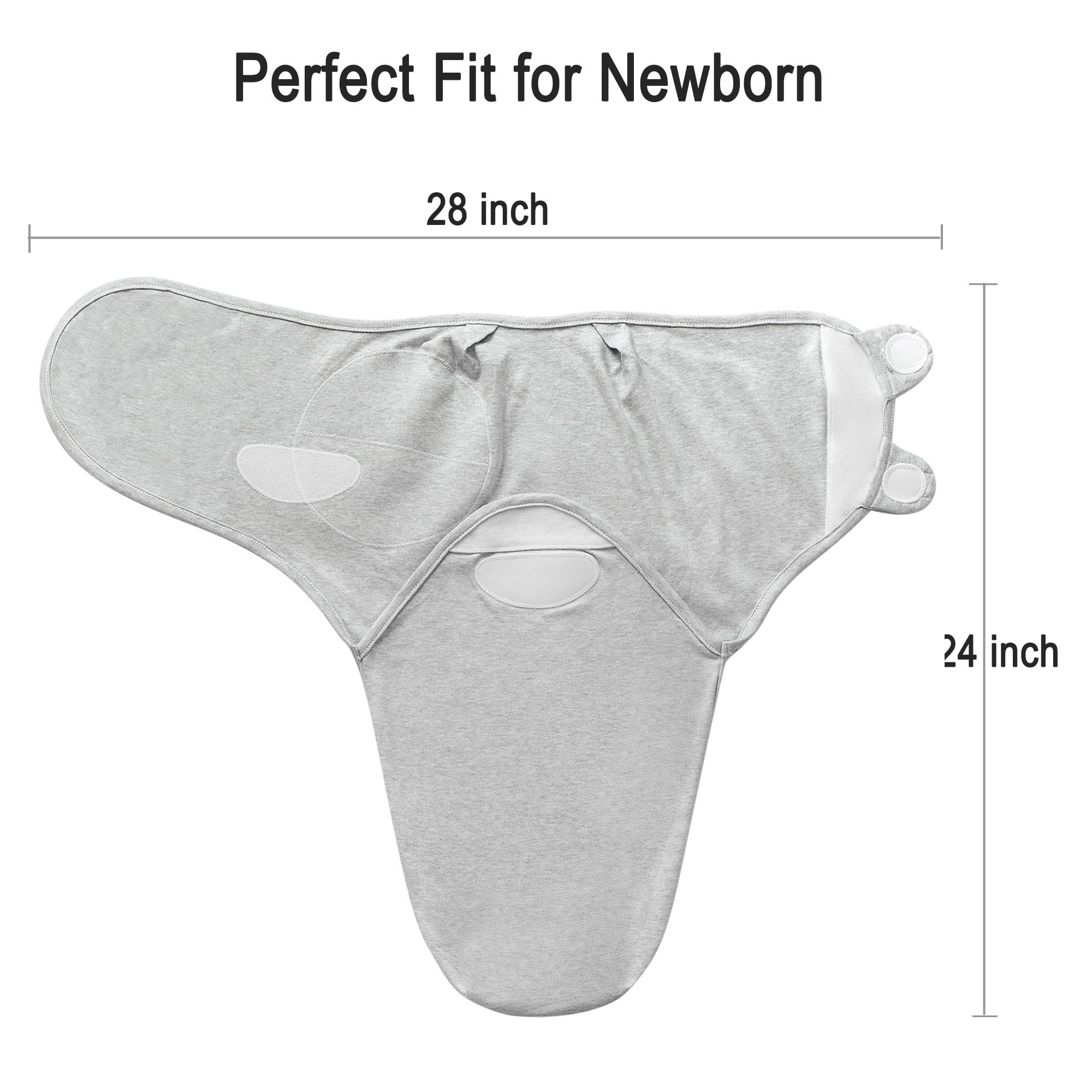 Queness swaddle gray pack demonstrates versatile 3-pack for newborns.