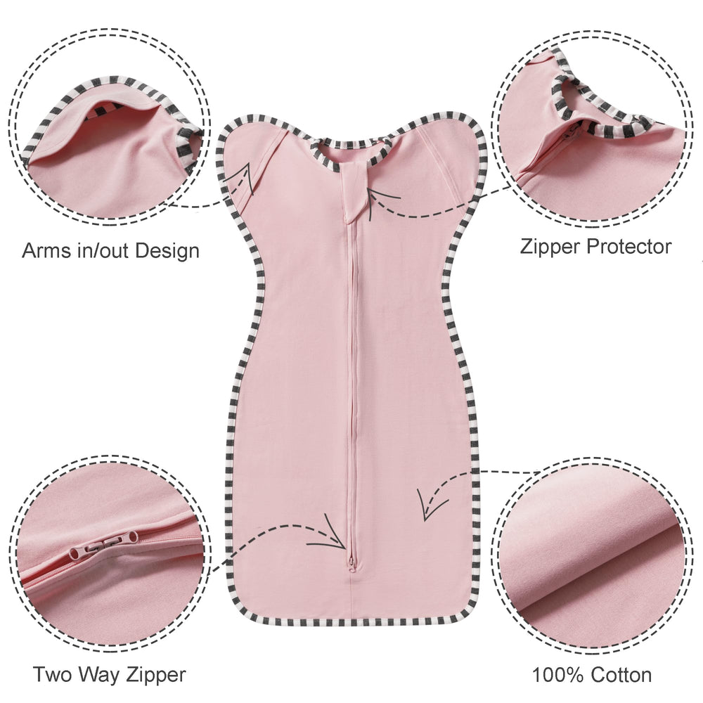 QUENESS transition swaddle purple pack highlights soft fabric for soothing crib time