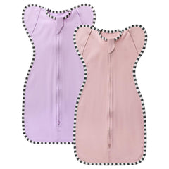 QUENESS transition swaddle rose pink pack demonstrates breathable cotton for comfy baby sleep