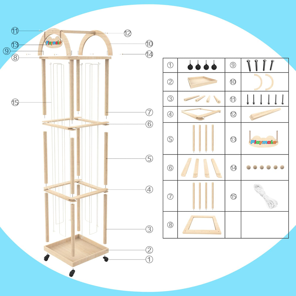 Quewoll Large stuffed animal storage organizer—dimensions show 61-inch height for big plush collections.